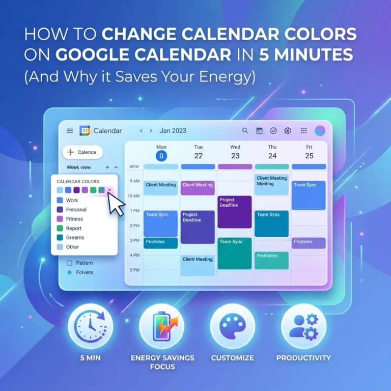 How to Change Calendar Colors on Google Calendar in 5 Minutes (And Why it Saves Your Energy)